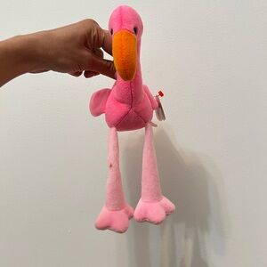 1995 TY Beanie Baby Pinky Plush Flamingo